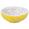 Opzetwasbak rond 41x14 cm keramiek wit en geel