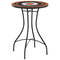 Bistrotafel mozaek 50x70 cm keramiek terracottakleurig en wit