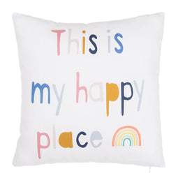 Kussen Happy Wit 40 x 40 cm Vierkant