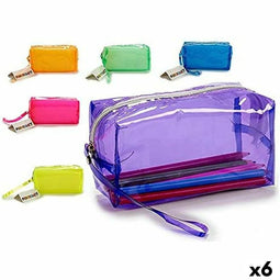 Schoolpennenzak Transparant (6 x 9 x 37 cm) (6 Stuks)