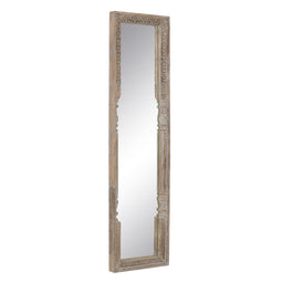Lange spiegel Wit Natuurlijk Kristal Mangohout Hout MDF Verticaal 48,26 x 7 x 183 cm