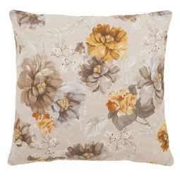 Kussen Beige Blommor 60 x 60 cm Vierkant