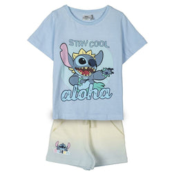 Pyjama Kinderen Stitch Licht Blauw Maat 10 Jaar