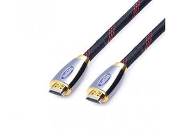 Reekin HDMI Cable - 3,0 Meter - FULL HD Metal Grey/Gold (Hi-Speed w. Eth.)