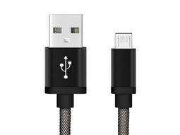 Reekin Cable (USB-MicroUSB) 1 Meter (Black-Fishing Net)