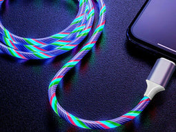 Reekin 2A Cable (MicroUSB) 1 Meter (LED Floating Light Up RGB)