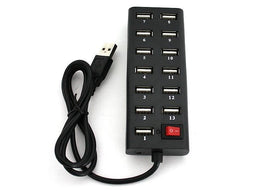 USB HUB 13-Port USB 2.0 with Switch black