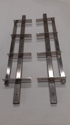 Shutter framewerk, 2 stuks - 50 cm - rvs, rvs kleur
