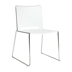 Werkliving Vergaderstoel Quad - Stapelbaar - Chroom - Kunststof Wit