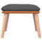 Voetenbank 45x29,5x35 cm stof en kunstleer donkergrijs
