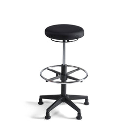 Werkliving Tabouret Hoog - Stoffen Zitting - Nylon Onderstel - Glijdoppen - Voetenring