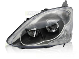 Koplamp links - voor Honda Civic 2003-2006 hatchback - TYC - zwart
