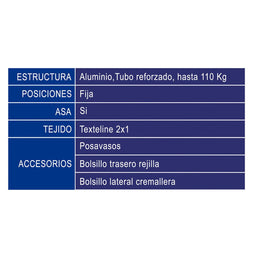 Strandstoel Blauw 87 x 47 x 37 cm