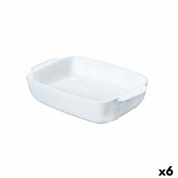 Serveerschaal Pyrex Signature Wit Keramisch Rechthoekig 25 x 19 x 7 cm (6 Stuks)