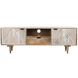 Tv-meubel Home ESPRIT Wit Mangohout 160 x 41 x 55 cm