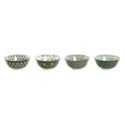 Kommenset Home ESPRIT Wit Groen Porselein Shabby Chic 15 x 15 x 7 cm