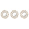 Set spiegels Home ESPRIT Wit Kristal Macramé Boho 20 x 1 x 20 cm (3 Onderdelen)