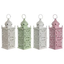 Lykta Home ESPRIT Wit Groen Roze Ijzer Orientaals 10 x 10 x 30 cm (4 Stuks)