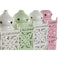 Lykta Home ESPRIT Wit Groen Roze Ijzer Orientaals 10 x 10 x 30 cm (4 Stuks)