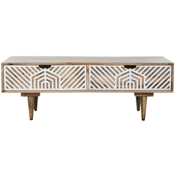Hoofdtafel Home ESPRIT Wit Mangohout 115 x 60 x 40 cm