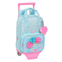 Schoolrugzak met Wielen Glow Lab Cute doll Licht Blauw (20 x 28 x 8 cm)