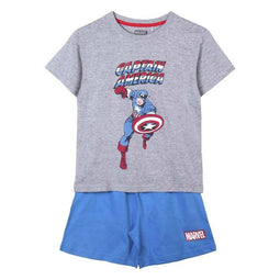 Zomerpyjama Marvel Grijs Blauw Maat 10 Jaar