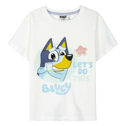 T-Shirt met Korte Mouwen voor kinderen Bluey Wit Maat 2 Jaar