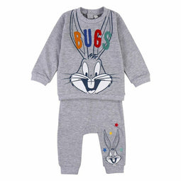 Joggingpak voor kinderen Looney Tunes Grijs Maat 1 maand