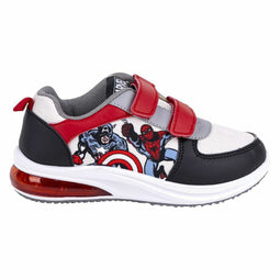 Sportschoenen met LED The Avengers Velcro Zwart Schoenmaat 32