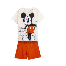 Pyjama Kinderen Mickey Mouse Beige Maat 7 Jaar