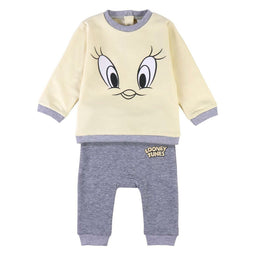 Joggingpak voor kinderen Looney Tunes Geel Maat 1 maand