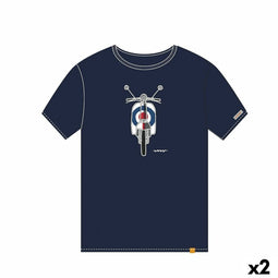 Uniseks T-Shirt met Korte Mouwen Cállate la Boca Blauw Motorfiets L (2 Stuks)