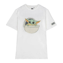 T-Shirt met Korte Mouwen voor kinderen The Mandalorian Wit Maat S