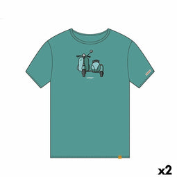 Uniseks T-Shirt met Korte Mouwen Cállate la Boca Turkoois Zijspan M (2 Stuks)