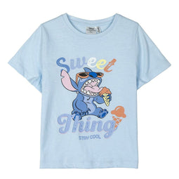 T-Shirt met Korte Mouwen voor kinderen Stitch Licht Blauw Maat 8 Jaar