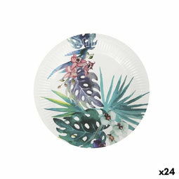 Bordenset Algon Wegwerp Karton Tropisch 10 Onderdelen 20 cm (24 Stuks)