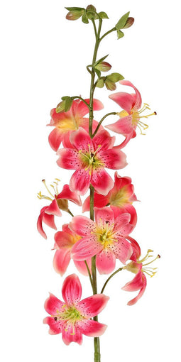 Driesprong Collection - Lelie xl h98 cm d.roze kunstbloem zijde nepbloem