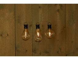 Anna's Collection - SOLAR RETRO FILAMENT LAMP ZWART 3ASST/DISPLAY