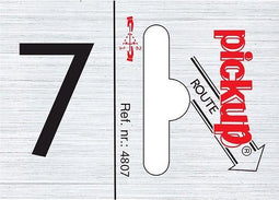 Pickup - Route alulook 25 x 44 mm Sticker pick up cijfer 7