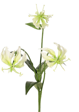 Driesprong Collection - Lelie gloriosa klimlelie 'mini', met bloemen bladeren creme/geel kunstblo...