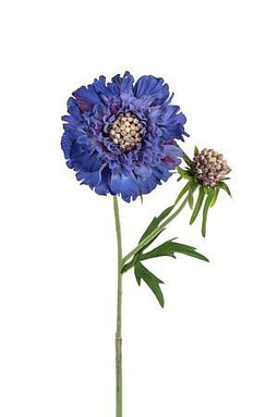 Louis Maes - Scabiosasteel l58 cm blauw kunstbloem zijde nepbloem
