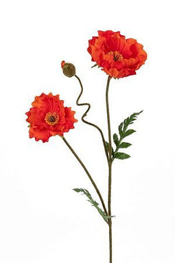 Louis Maes - Papaversteel l85 cm kunstbloem zijde nepbloem