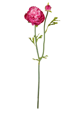 Louis Maes - Pioenroossteel l38 cm cerise kunstbloem zijde nepbloem
