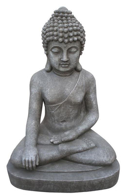 stonE'lite - Boeddha Zit Super 54X38X75Cm Licht Grijs Fiberclay
