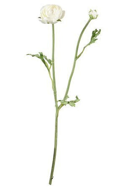 Louis Maes - Ranonkel l35 cm wit kunstbloem zijde nepbloem