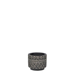 Mica Decorations - Kjeld pot rond zwart - h6,5xd7,5cm