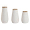 Vaas Home ESPRIT Wit Terra cotta 19 x 19 x 40 cm (3 Onderdelen)