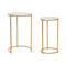 Set van 2 tafels Home ESPRIT Gouden Metaal Marmer 40 x 40 x 64 cm