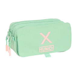 Pennenetui met 3 vakken Munich Menta (21,5 x 10 x 8 cm)