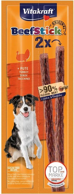 VITAKRAFT Beef Stick with turkey - hondensnack - 2 x 12 g